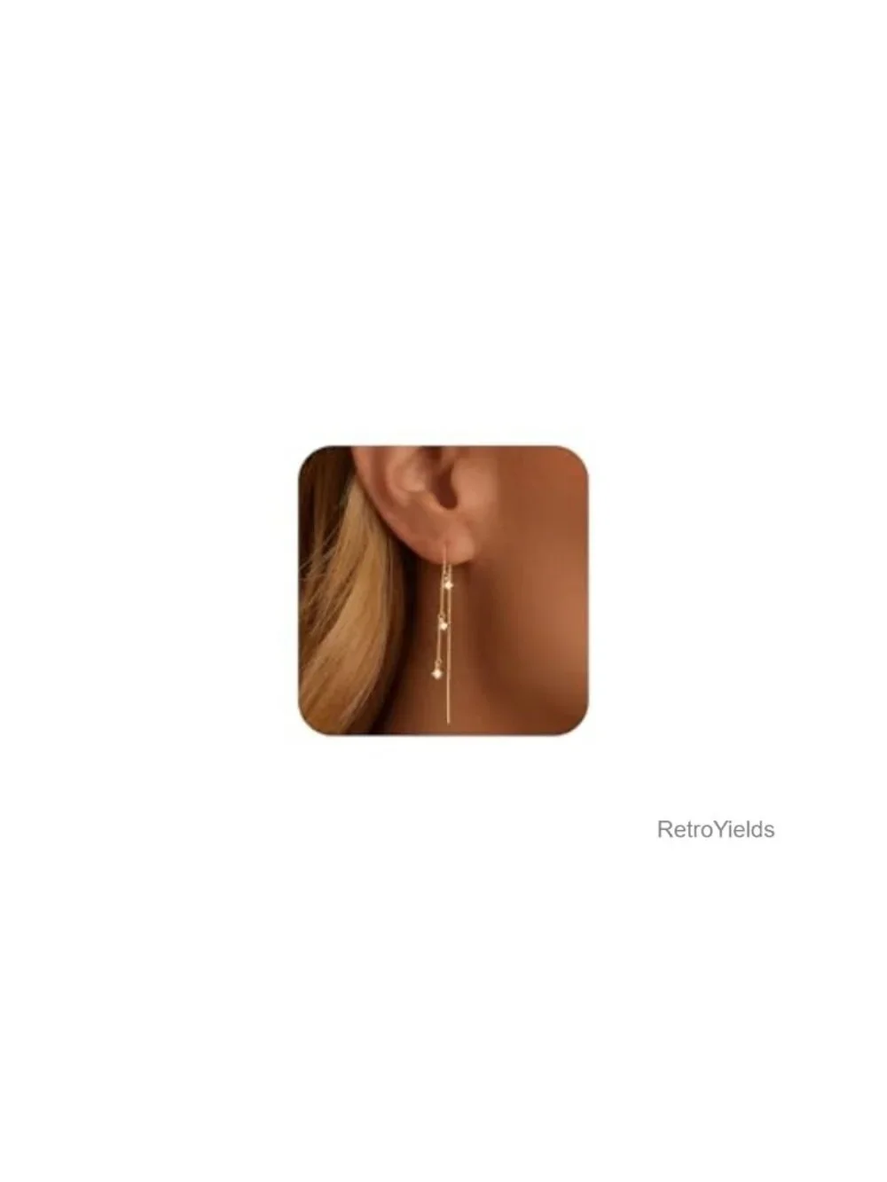 14K Gold Plated Dangle Earrings for Women Non Tarnish Hypoallergenic Drop